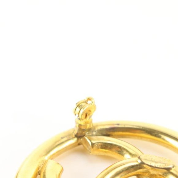 Chanel 93P 24k Gold Plate CC Logo Circle Brooch Pin 31ck824s - Picture 12 of 12